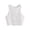 White, variant on Gaexia Versatile Girls Sleeveless Cropped Double Layer Neckline Soft Tank Top Underwear Everyday Breathable Stretchy Comfortable Lightweight Basic Casual Lined Inner Wear