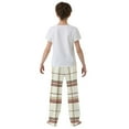 thumbnail image 5 of FORMRS Kids Pajama Pants with Pockets Size 9-10Y Boys Lounge Sleep Bottoms, Cream Plaid, 5 of 8