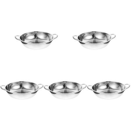 

BESTONZON 5pcs Hot Pot with Divider Stainless Steel Hot Pot Divided Hot Pot Pan Household Hot Pot Stock Pot