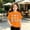 Orange, variant on WQNVRNR Girls Summer Short Sleeve Tee- Printed Cotton Crewneck Casual Cute T Shirt Red Size 6