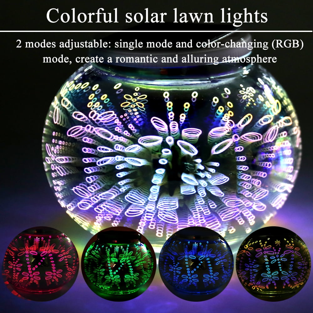 2 Lot of Ceramic Solar Table Lamp w// 7-Color Changing LED Light