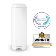 Diaper Genie Signature White Pail Includes 1 Easy Roll Refill with 18 Bags
