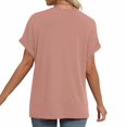 thumbnail image 4 of bnaln Summer Tops for Women Sale Clearance Women's Casual Short Sleeve T-Shirts Solid Color V Neck Cute Tunic Tops Loose Fit Pullover Dressy Work Blouses Basic Tees Y2K Going Out Top, 4 of 9