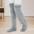 thumbnail image 3 of Over Knee Warm Fuzzy Socks Soft Warm Thigh High Stockings Gift for Birthday Christmas Valentine's Day, 3 of 4