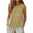 thumbnail image 6 of Husipze Cotton Linen Tank Tops for Women Sleeveless Crewneck Loose Fit Summer Shirts Basic Casual Blouses with Pockets Yellow L, 6 of 8