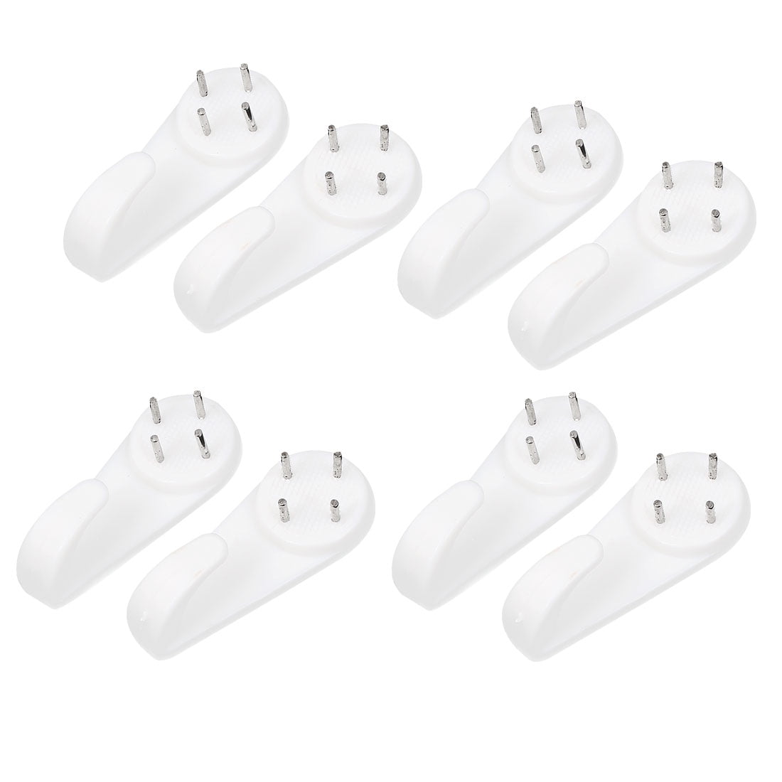 22 Pcs Plastic Wall Hooks with Nails And Screws Assorted Sizes White Hooks 
