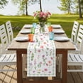 thumbnail image 4 of Table Runners 72 Inches Long Dress Scarves, Spring Floral Farmhouse Kitchen Table Runner, Coffee Tablerunners, Pink Flowers Sage Green Plaid Pastoral 16x72 Inch, 4 of 9