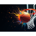 thumbnail image 4 of Basketball Themed Dynamic Background Backdrop Banner with Ball Dunking into Hoop Party Decorations for Sports Events Basketball Parties Photo Booths Team Celebrations, 4 of 4