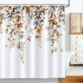 thumbnail image 2 of Brown Eucalyptus Shower Curtain Watercolor Plant Leaves Decorative Bath Curtain 72 x 72 Inch Polyester Fabric Waterproof Bathroom Curtain with 12 Hooks, 2 of 6