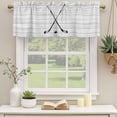 thumbnail image 3 of Ice Hockey Valances for Windows, Farmhouse Rustic Ball Sport Game Wooden Grain Light Filtering Kitchen Curtains, Rod Pocket Window Valance Curtains for Living Room Bedroom, 42" W x 12" L, 2 Panels, 3 of 9