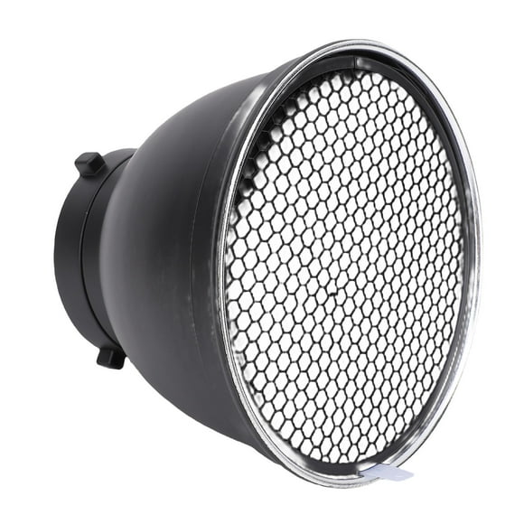Standard Reflector Diffuser Lamp Shade Dish, Reflector Diffuser Lamp Shade Aluminum Alloy 7 Inch Silver Reflective Interior for Studio Strobe Flash Light