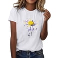 thumbnail image 2 of Busydd Womens Tops Cotton Short Sleeve Sunflower Print Summer Tops for Women Trendy Comfortable Round Neck T Shirts for Women Casual Versatile Graphic Tees S, 2 of 5