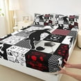 thumbnail image 4 of Feelyou Teens Football Athlete Twin Sheet Sets, Modern Soccer Game Twin Fitted Sheet, Fashion Patchwork Plaid Flat Sheet, Ultra Soft Bedroom Decor, 3pcs, 4 of 8