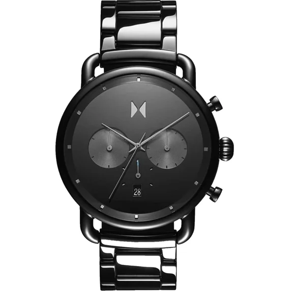 MVMT 28000235 Blacktop II Black Chronograph Dial Ceramic Bracelet Mens Watch