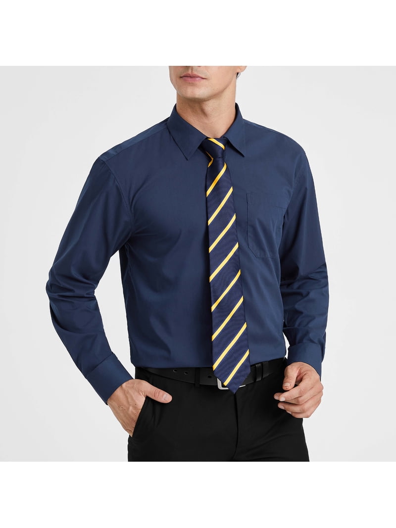 black dress shirt with blue tie Azazie Mist Necktie