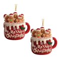 thumbnail image 3 of Opvise Christmas Acrylic Pendant Ceramic Mug Gingerbread Ornament 10cm Holiday Hanging Decoration Single Two Three Pack, 3 of 7