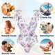 thumbnail image 5 of 1 juego de bañador de una pieza con estampado floral ajustado para mujer con falda cruzada multiusos, 5 of 5