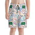 thumbnail image 2 of Cauagu Back To School Print Swim Trunks for Men,Youth Boys Swim Shorts Compression Liner Beach Shorts Boys' Swimming Shorts 7-20 Years Bathing Suit-Medium, 2 of 7