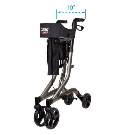 Carex Aluminium Crosstour Rolling Walker with Seat for Seniors, 300 lb Weight Capacity, Black