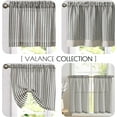 thumbnail image 5 of Linen Striped Valance for Windows 18 Inch Blackout Drapes for Small Window Farmhouse Double Layer Valance for Living Room Kitchen RV Rod Pocket 1 Panel Charocoal Grey on Linen, 5 of 5