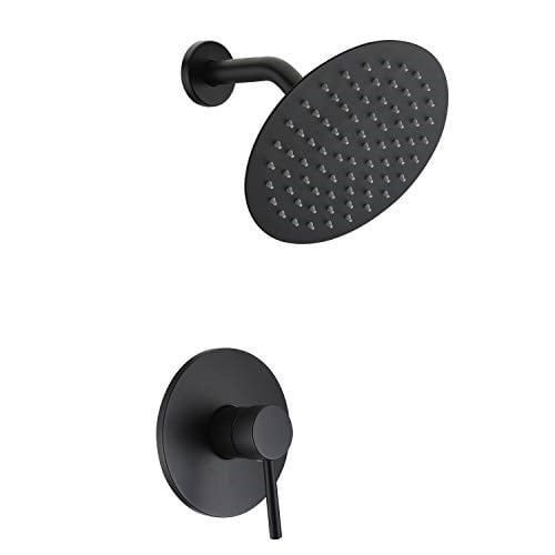 sumerain black shower faucet, matte black shower fixtures shower mixer, rough-in valve included