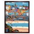 thumbnail image 1 of Tenby Castle Beach in Wales Colourful Townscape Art Print Framed Poster Wall Decor 12x16 inch, 1 of 5
