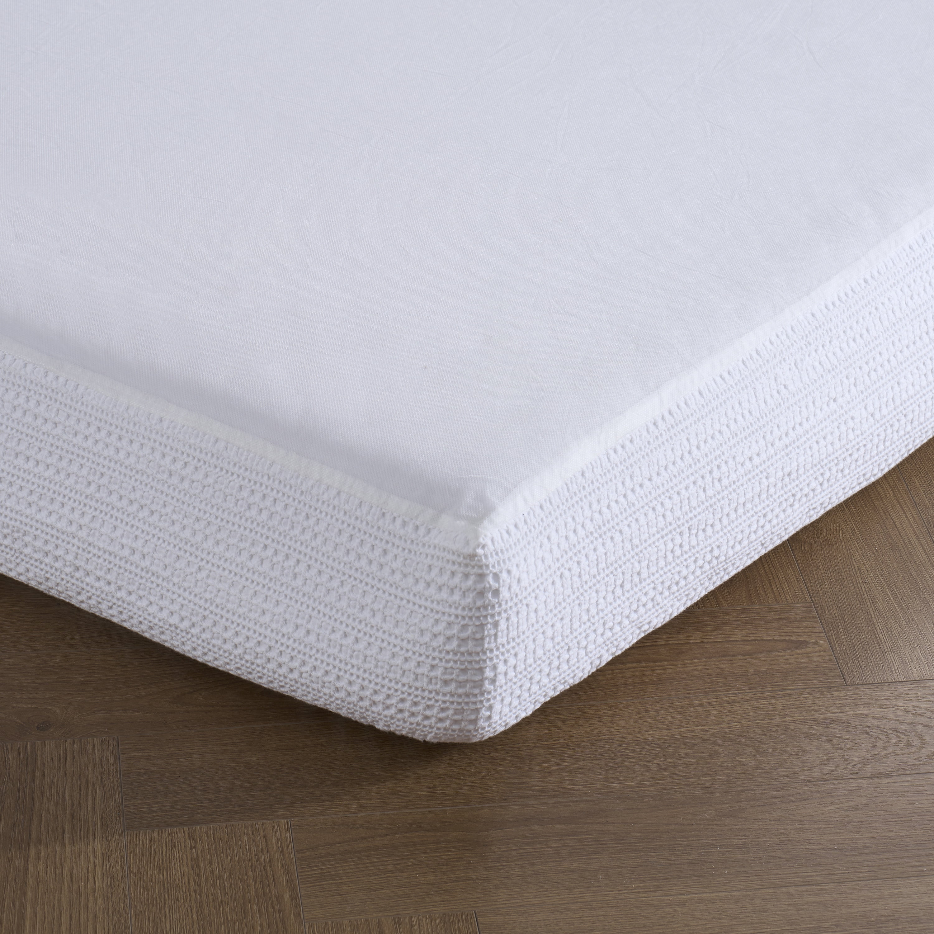 Better Homes & Gardens Waffle Box Spring Cover, White, King