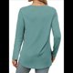thumbnail image 4 of Camisa de Larga con Cuello Redondo para Mujer, Básica, Holgada, Informal Lago Azul L, 4 of 5