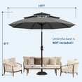 thumbnail image 2 of Garvee 10ft 3-Tier Vented Patio Umbrella, 8 Sturdy Ribs, Crank Lift, Push Button Tilt, Gray, 2 of 8