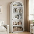 thumbnail image 2 of Bookcase 5 Shelf Arched Bookshelf 71.65in Tall Bookcase Farmhouse Display Storage Rack Wooden Bookshelves for Home Office, Living Room, 2 of 6