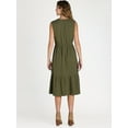 thumbnail image 4 of Time and Tru Women's Sleeveless Cotton Double Cloth Dress, Sizes XS-XXXL, 4 of 4