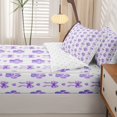 thumbnail image 5 of Homewish Cute Dog Paws Zipper Queen Comforter Set with Fitted Sheet and 2 Pillowcases,Heart Bowknot Zipper Bedding Set,Purple,Reversible,4pcs, 5 of 8