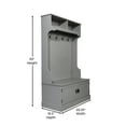 thumbnail image 5 of BizChair Double Door 2 Upper Storage Cubbies Coat Rack Storage Bench Hall Tree, 5 of 14