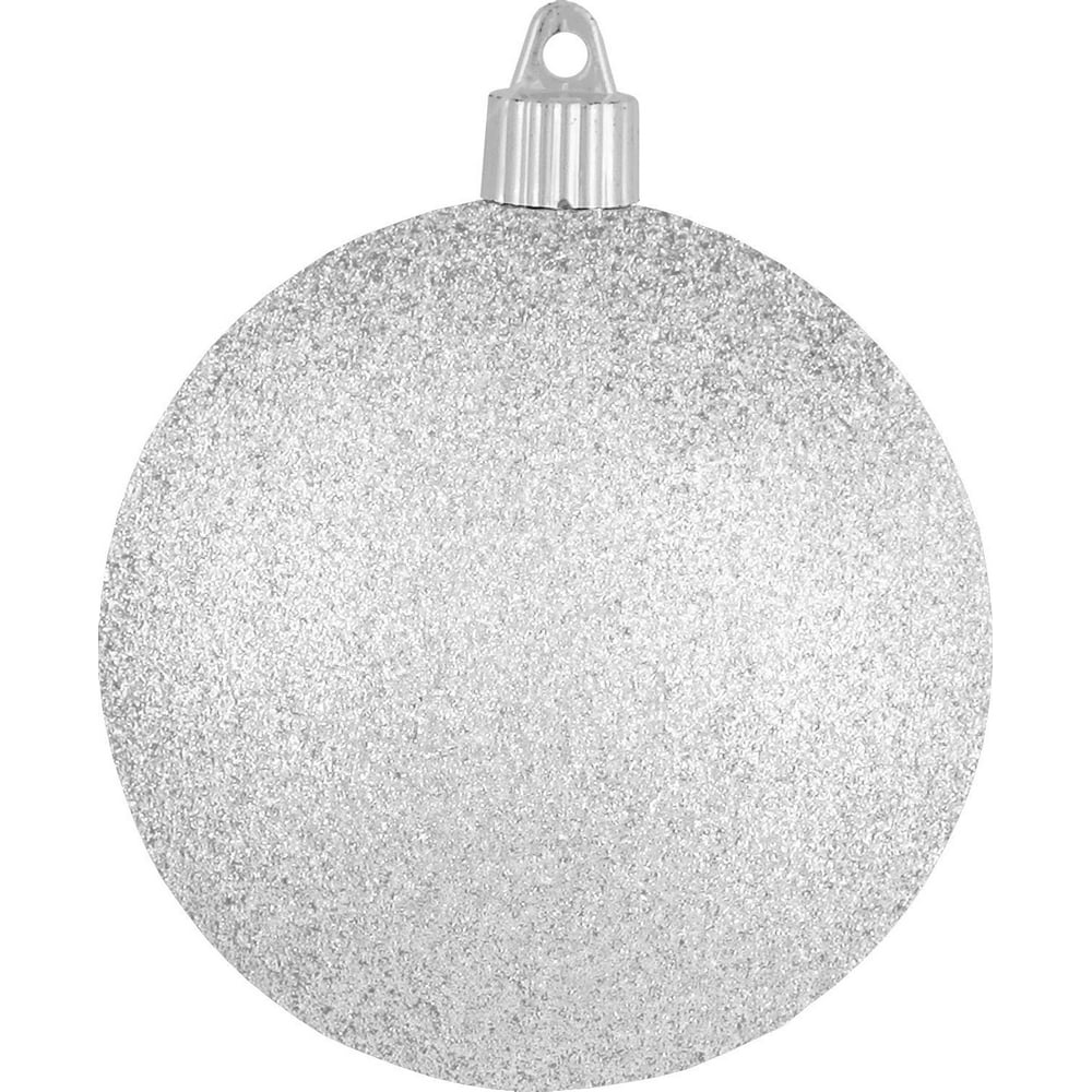 Large Shatterproof Glitter Ball Ornament, 4" (100mm), Silver Glitter
