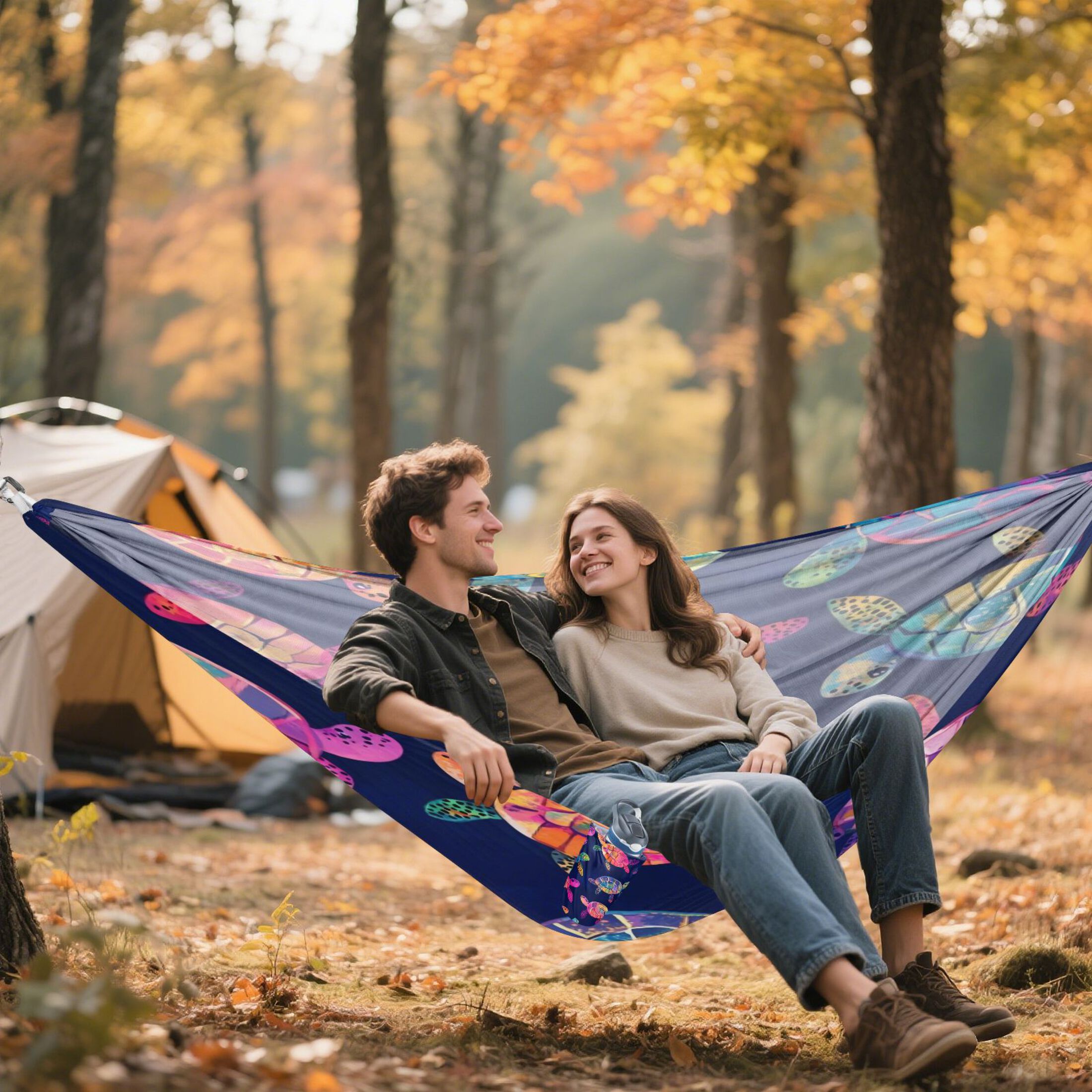 Hammock Camping Hammock Nylon Portable Hammock Travel Camping Hammock Colorful Turtle