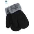 thumbnail image 2 of Deago 2 Pairs Toddler Winter Mittens Gloves Baby Boys Girls Warm Gloves Infant Thicken Knit Mittens Kids (Black), 2 of 8