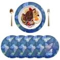 thumbnail image 5 of Ryvnso Butterfly Shiny Blue Round Plate Mats Dining Table Placemat Set of 4 for Holiday Decoration, 5 of 7
