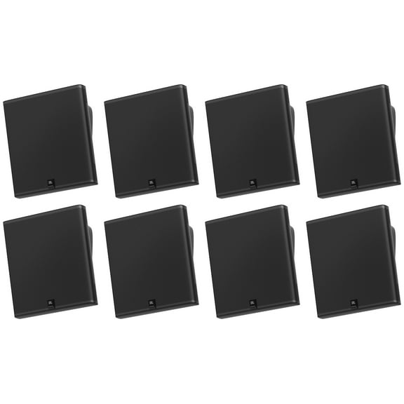 (8) JBL SLP14/T-BK Sleek Low-Profile On Wall Mount 4" 70v Commercial Speakers