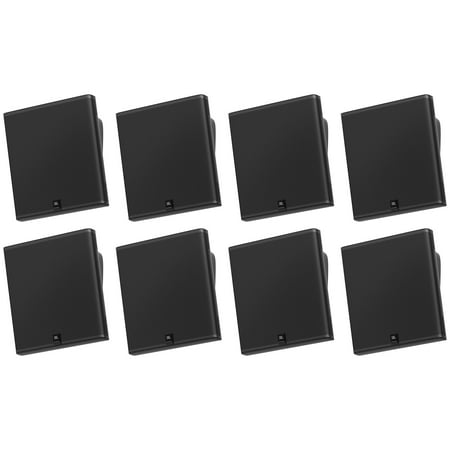 (8) JBL SLP14/T-BK Sleek Low-Profile On Wall Mount 4" 70v Commercial Speakers