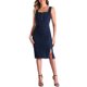 thumbnail image 1 of VESTIDOS DE MEZCLILLA BODYCON SIN MANGAS CON CREMALLERA Y ABERTURA LATERAL PARA MUJERES INSPIRADOS EN CHIC S AZUL OSCURO, 1 of 6