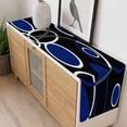 thumbnail image 4 of Black Blue Table Runner - 90 Inch Long, Kitchen Dining Table Runner Dresser Scarves, White Circle Geometric Abstract Texture Farmhouse Decor for Coffee Tables Wedding Party Banquet, 4 of 8