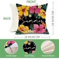 thumbnail image 3 of Summer Vibes Only Hibiscus Flower Decorative Throw Pillow Covers 18 x 18 Set of 4, It''s Sunny Day Tropical Floral Black Porch Outdoor Home Decor, Hawaii Palm Leaves Seasonal Couch Cushion Case, 3 of 6