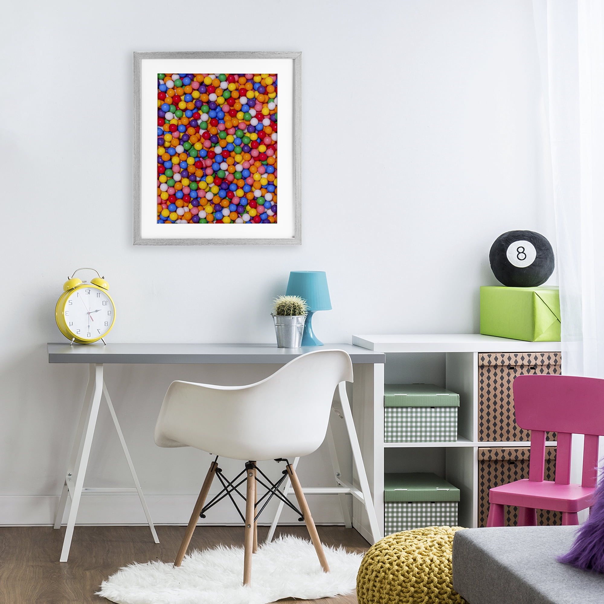 Stupell Industries Colorful Gumballs Close Up Gray Framed Print Under Glass, design by LISH Creative