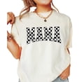 thumbnail image 2 of Trendy Checker Mama Shirt for Women White & Black Check Design Graphic Tee for Mom Ivory Shirt Adult X-Large, 2 of 4