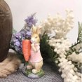 thumbnail image 6 of GeBuSn Easter Bunny Crafts Resin Rabbit Hug Carrot Figurine Easter Cute Rabbit Statue For Home Desktop Garden Decoration (B), 6 of 7