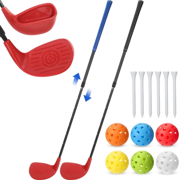 Juego de palos de golf Realspring ajustables para patio trasero con pelotas, paquete de 2
