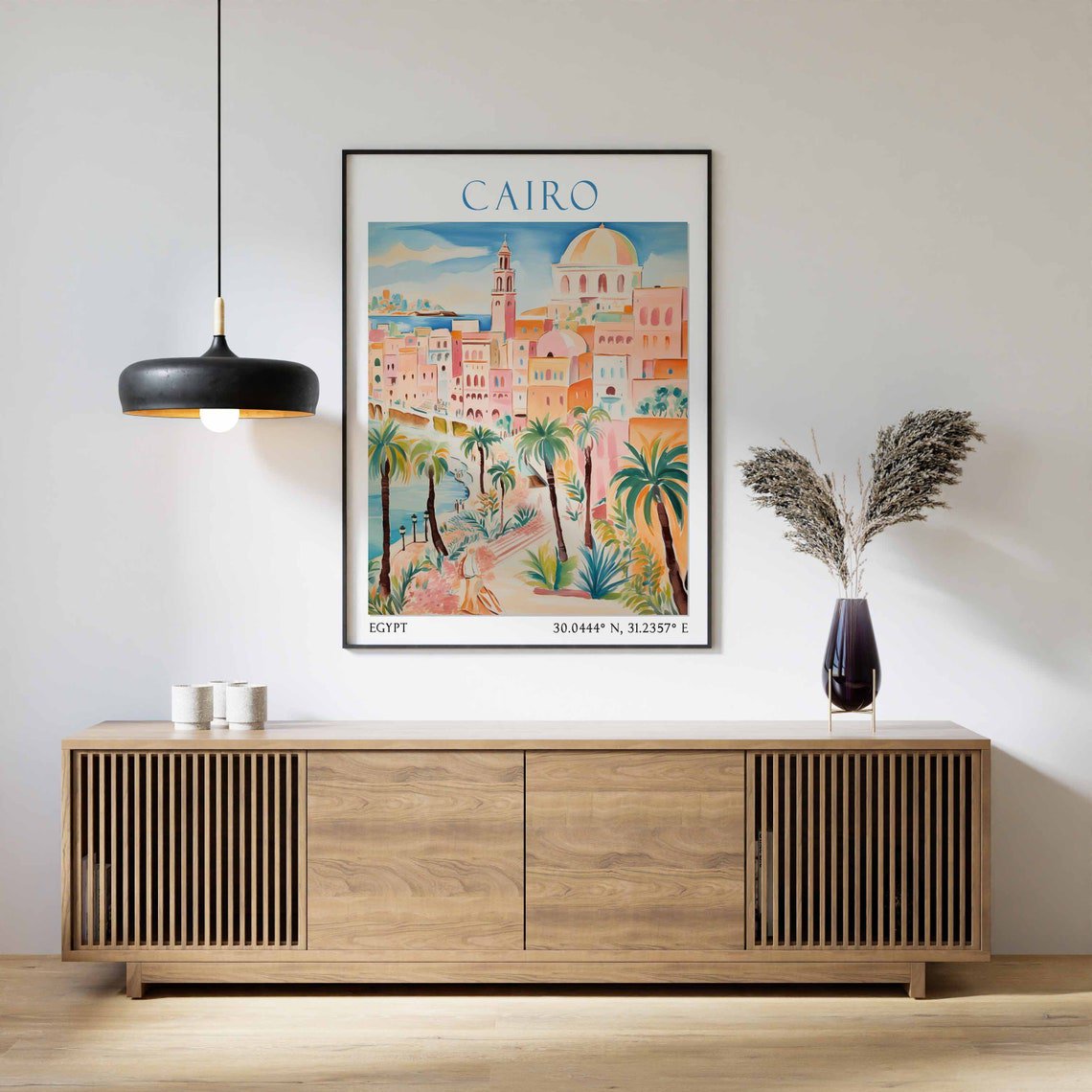 Cairo Egypt Vintage Travel Poster For Historic City Home Decor