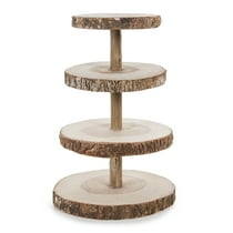 David Tutera 4 Tier Rustic Wood Slice Dessert Stand Walmart Com