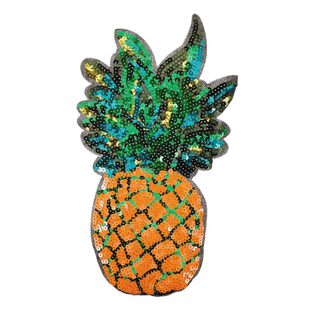 Parche para ropa en forma de piña, parche diseñado con lentejuelas, parche compacto para sombrero