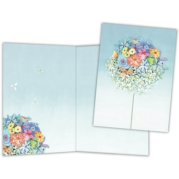 Bouquet of Mixed Flowers - Boxed Blank Note Cards - 15 Cards & Envelopes